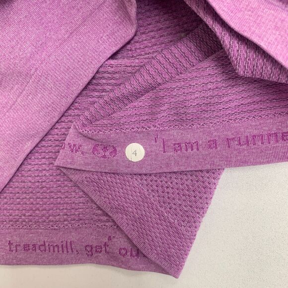 Lululemon Run Swiftly Tech Shirt Womens 4 Plum Gray Seamless Short Sleeve *READ - Picture 10 of 14